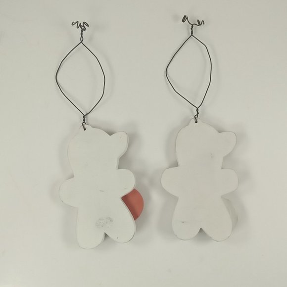 Sporty Snowmen Wooden Country Christmas Ornament Lot: Basketball, Soccer Sports - Picture 2 of 4